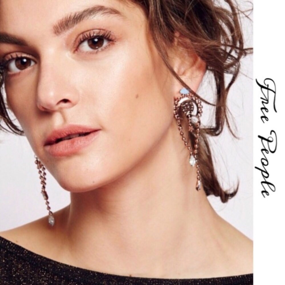 Free people rose gold earrings